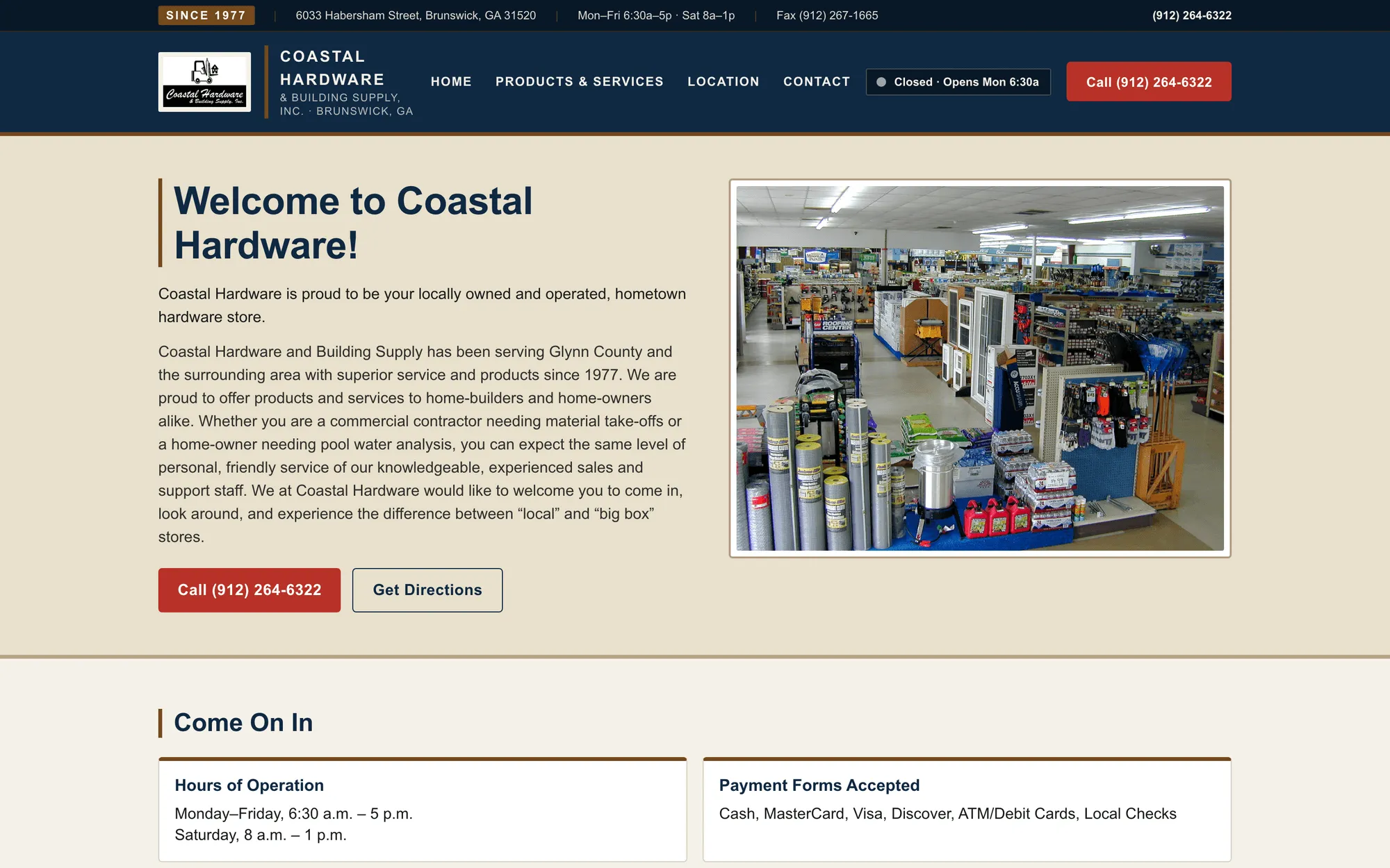 Coastal Hardware & Building Supply screenshot